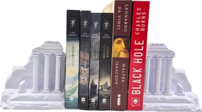 Aparador de Livros Ruínas Gregas - 2 Cores Prata ou Branco - Branco - 2 Peças