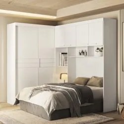 Guarda Roupa Casal Modulado Completo Lorena Z17 Branco - Mpozenato
