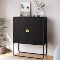 Balcão de Cozinha 90cm com 2 Portas Mario Nero/Preto A10    - Mpozenat