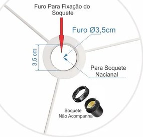 Cúpula Abajur Cilíndrica Cp-7016 Ø35x30cm Algodão Crú
