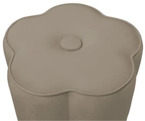 Puff Decorativo Flor Veludo - Nude