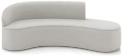 Sofá 4 Lugares Para Sala 220cm Orgânico Wendi Veludo Cinza I01  - Mpoz