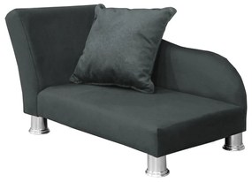 Divã Cama Pet Luxo para Cães E Gatos Elegante Confortável Suede Cinza Grafite