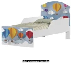 Mini Cama Infantil 148x68cm Com Proteção Lateral Balões K06 - Mpozenat