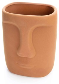 Cachepot Decorativo em Cerâmica Rosto Terracota 17x14 cm - D'Rossi