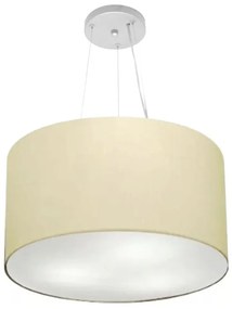 Lustre Pendente Cilíndrico Md-4187 Cúpula em Tecido 45x30cm Algodão Crú - Bivolt