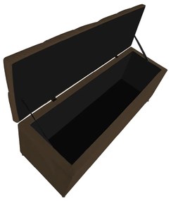 Calçadeira Estofada Liverpool 90 cm Solteiro Suede Marrom - ADJ Decor