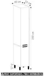 Paneleiro Armário de Cozinha 40cm 2 Portas Marina Cinammon L01 - Mpoze