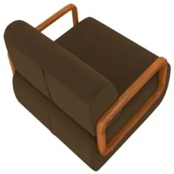 Poltrona Decorativa Orgânica para Sala Kit 2 Belarus Z08 Veludo Marrom