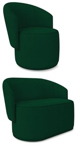 Sofá Namoradeira e Poltrona Orgânica para Sala Malu Bouclê M11 - D'Rossi - Verde