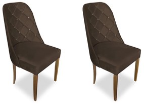 kit com 2 Cadeiras de Jantar Dublin Suede Marrom