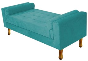 Recamier Félix Queen Size 160cm Suede Azul Turquesa - ADJ Decor