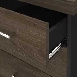 Conjunto Escritório 3 Peças Mesa Lado Direito Corp A06 Charuto/Preto -