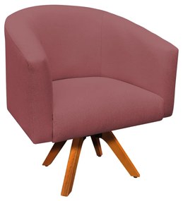 Poltrona Decorativa Giratória MM30 Kit 2 Stella Linho Whisky Rosê D03 - D'Rossi