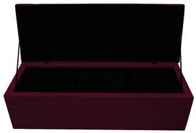 Recamier Baú Estofada Mel 160 cm Queen Size Com Capitonê Suede Bordô - ADJ Decor