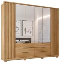 Guarda Roupa Casal Com 4 Espelhos 6 Portas Martin C01 Buriti - Mpozena