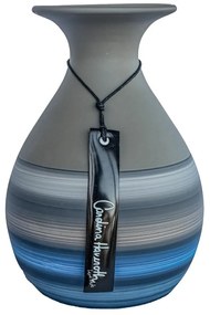 Vaso Bojudo com aba decorativo em Cerâmica 15X39X15 - Lagunas Fosco Kleiner