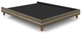 Cama Avulsa para Colchão Queen Torres Pés em Madeira Veludo Castor G91 - Gran Belo