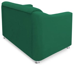Namoradeira Cecilia 2 Lugares Suede Verde Bandeira 1,20 m Decorativa Sala Recepção