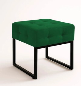 Puff Sala Decorativo Quadrado Industrial Elisa Veludo D03 - D'Rossi - Verde