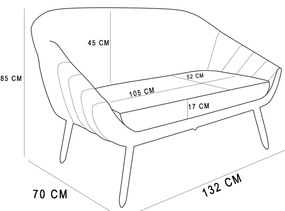 Namoradeira 02 Lugares Giovana Suede Pés Palito Castanho D03 - D'Rossi - Grafite