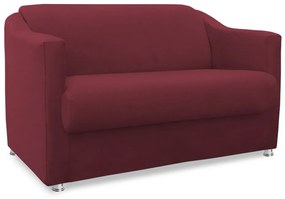 Namoradeira Cecilia 2 Lugares Suede Bordô 1,20 m Decorativa Sala Recepção
