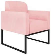 Kit Namoradeira e 1 Poltrona Decorativa Base Industrial Preta Maressa