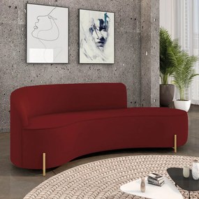 Sofá 4 Lugares Orgânico 220cm Pé Dourado Morgan Veludo D03 - D'Rossi - Marsala