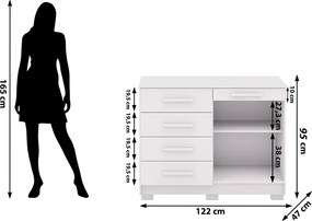 Cômoda Quarto 122cm com 2 Portas Sapateira Vitória Branco V01 - D'Rossi