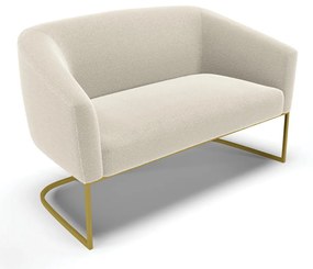 Sofá 2 Lugares Namoradeira Industrial Dourado Stella Bouclê Bege D03 - D'Rossi