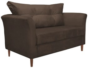Namoradeira Ibis Decorativa 2 Lugares 1,35 m Recepção Quarto Sala Suede Marrom