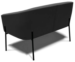 Namoradeira e 2 Poltronas Pé de Ferro Preto Stella Suede D03 - D'Rossi - Preto