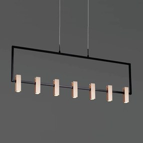Pendente Sky 09X120Cm Preto E Cobre Led 50W 3000K Ip20 - Opus Dn 37813