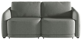 Sofá Cama Modulado Retrátil e Reclinável Decorativo Varsóvia 196cm Linho Cinza Chumbo G33 - Gran Belo
