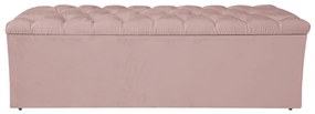 Calçadeira Estofada Liverpool 140 cm Casal Suede Rosê - ADJ Decor