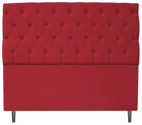 Cabeceira Estofada Liverpool 195 cm King Size Suede Vermelho - ADJ Decor