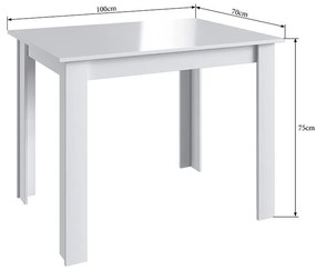 Mesa De Jantar Fixa Multiuso 100x70 Cm Em Mdp - Branco