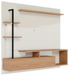 Painel Bancada Suspensa para TV até 58 Pol. Maragogi Off White/Freijó
