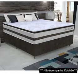 Base Para Cama Box Casal 138cm Suede Liso Love Story Hf Marrom - Gazin