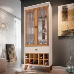 Cristaleira Adega Sala de Jantar Ópera Off White/Cinamomo - HB Móveis