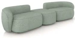 Sofá 3 Lugares Com Puff 252cm Orgânico Lyor Linho Verde Z55 - Mpozenat