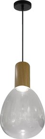 Pendente Led Amadeirado Transparente 5W 400Lm 3000K Bulle