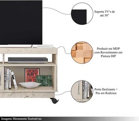 Rack Decorativo Merlim 2 Nichos até 50 Calacata/OffWhite G97 - Gran Belo