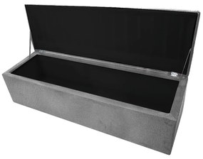 Calçadeira Munique 140 cm Casal Suede Cinza - ADJ Decor