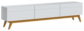 Rack Bancada 3 Gavetas 218cm Amy Branco Acetinado G29 - Gran Belo