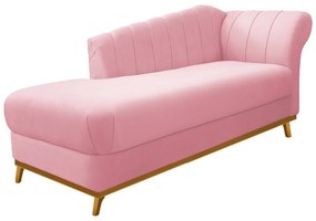 Recamier Vanessa 160cm Lado Esquerdo Suede Rosa Bebê - ADJ Decor