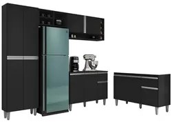 Cozinha Compacta Vanessa e Balcão Gabinete Sem Tampo Tatiane 120cm Pre