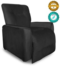 Poltrona do Papai Reclinável Orion Suede Preto - Sheep Estofados - Preto