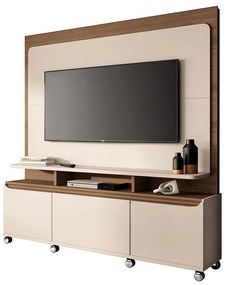 Home Estante para TV de até 70 Polegadas 2 Portas e 1 Gaveta MDP/MDF Mania OffWhite/Castanho G26 - Gran Belo