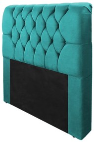 Cabeceira Marina para Cama Box Solteiro 1,00 m Estofada Suede Azul Tiffany